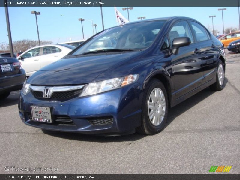 Royal Blue Pearl / Gray 2011 Honda Civic DX-VP Sedan