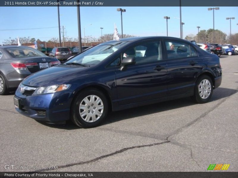 Royal Blue Pearl / Gray 2011 Honda Civic DX-VP Sedan