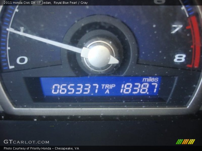 Royal Blue Pearl / Gray 2011 Honda Civic DX-VP Sedan
