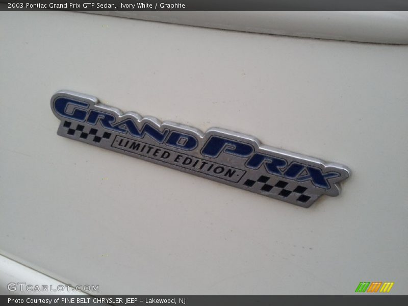 Ivory White / Graphite 2003 Pontiac Grand Prix GTP Sedan