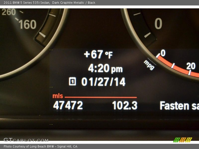 Dark Graphite Metallic / Black 2011 BMW 5 Series 535i Sedan