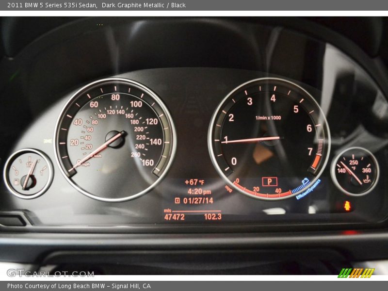 Dark Graphite Metallic / Black 2011 BMW 5 Series 535i Sedan