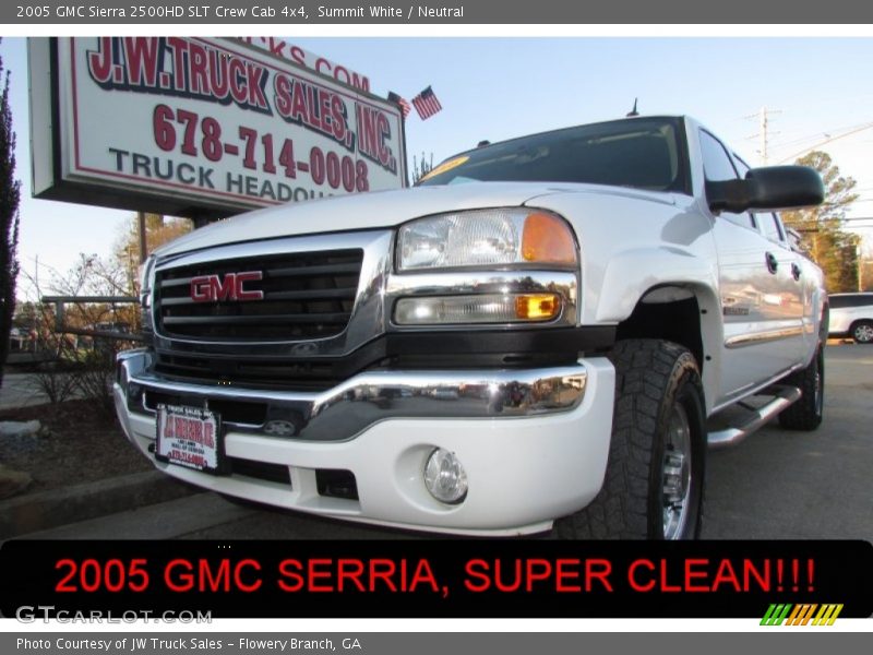 Summit White / Neutral 2005 GMC Sierra 2500HD SLT Crew Cab 4x4