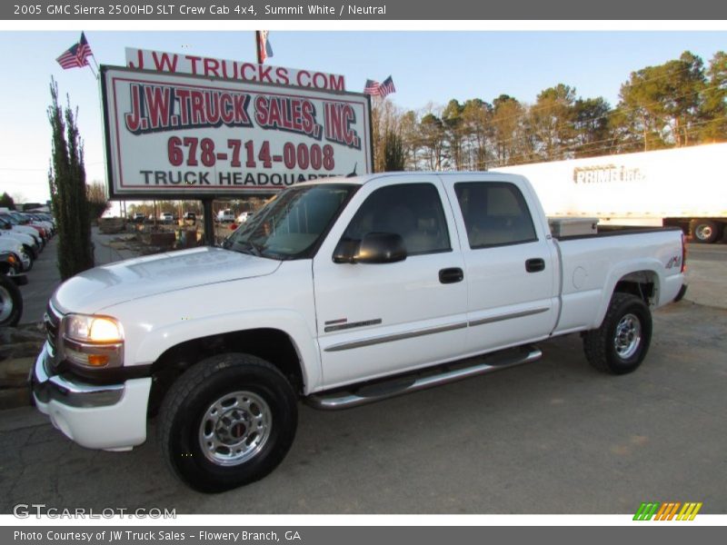 Summit White / Neutral 2005 GMC Sierra 2500HD SLT Crew Cab 4x4