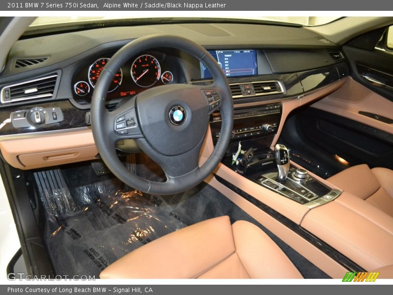 Saddle/Black Nappa Leather Interior - 2011 7 Series 750i Sedan 