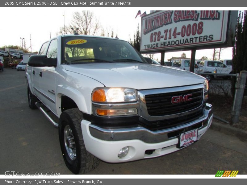 Summit White / Neutral 2005 GMC Sierra 2500HD SLT Crew Cab 4x4