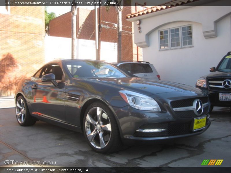 Steel Grey Metallic / Black 2012 Mercedes-Benz SLK 350 Roadster