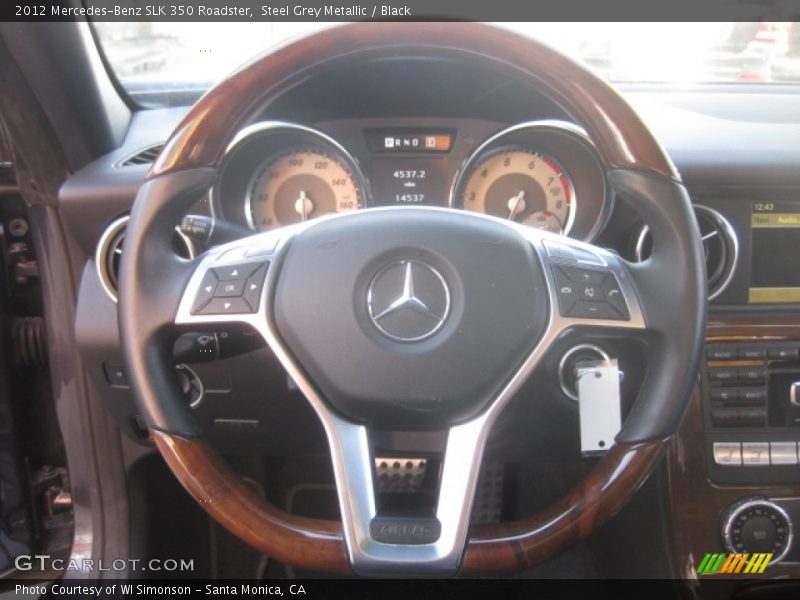 Steel Grey Metallic / Black 2012 Mercedes-Benz SLK 350 Roadster