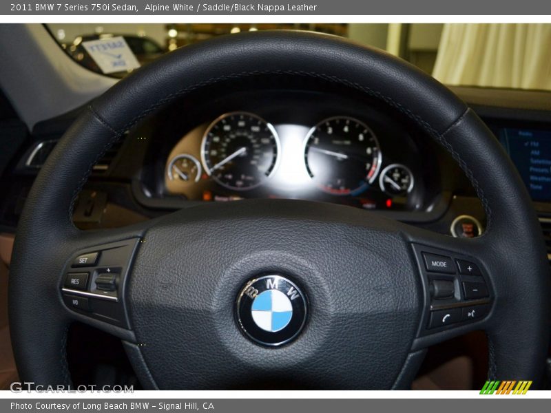 Alpine White / Saddle/Black Nappa Leather 2011 BMW 7 Series 750i Sedan