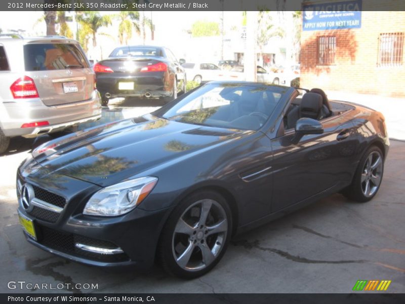 Steel Grey Metallic / Black 2012 Mercedes-Benz SLK 350 Roadster