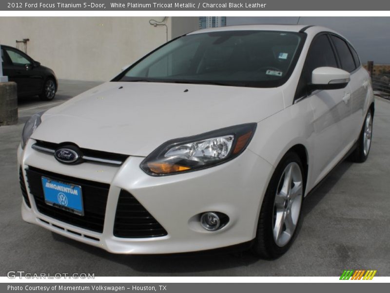 White Platinum Tricoat Metallic / Charcoal Black Leather 2012 Ford Focus Titanium 5-Door