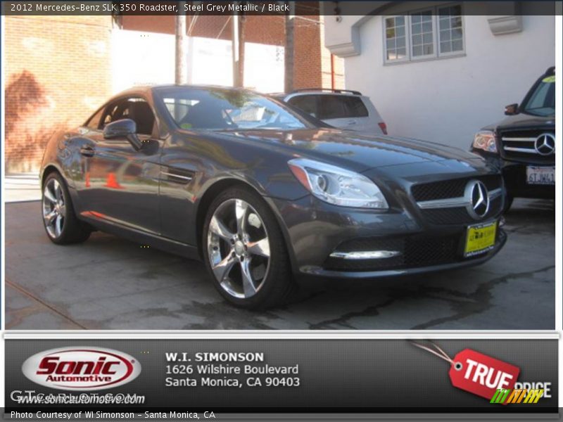 Steel Grey Metallic / Black 2012 Mercedes-Benz SLK 350 Roadster