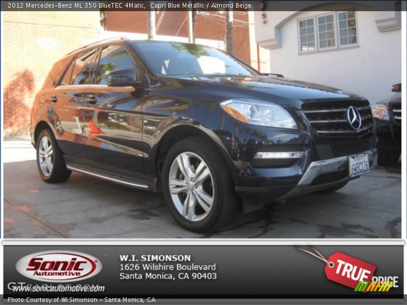 Capri Blue Metallic / Almond Beige 2012 Mercedes-Benz ML 350 BlueTEC 4Matic