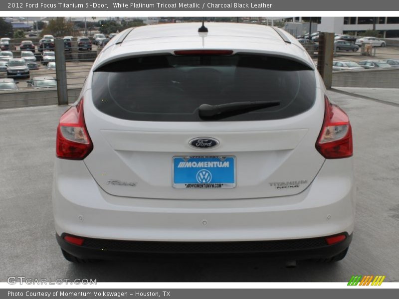 White Platinum Tricoat Metallic / Charcoal Black Leather 2012 Ford Focus Titanium 5-Door