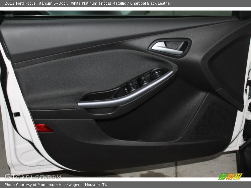 White Platinum Tricoat Metallic / Charcoal Black Leather 2012 Ford Focus Titanium 5-Door