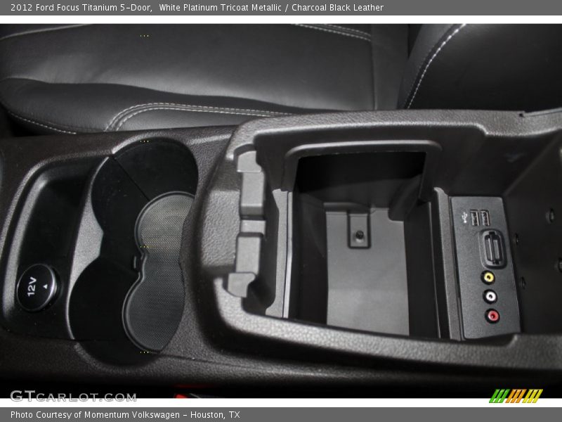 White Platinum Tricoat Metallic / Charcoal Black Leather 2012 Ford Focus Titanium 5-Door