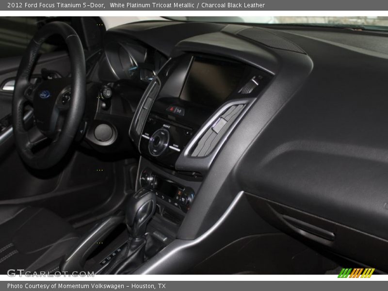 White Platinum Tricoat Metallic / Charcoal Black Leather 2012 Ford Focus Titanium 5-Door