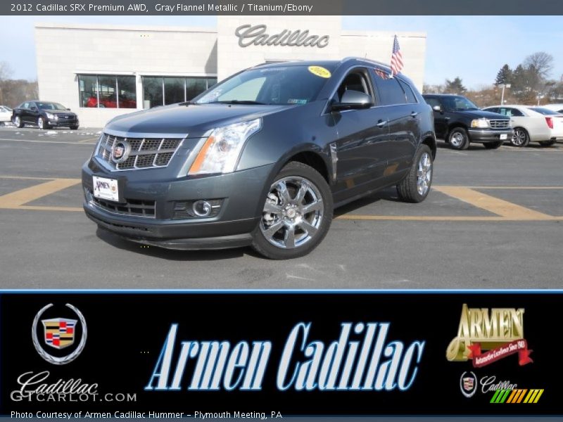 Gray Flannel Metallic / Titanium/Ebony 2012 Cadillac SRX Premium AWD