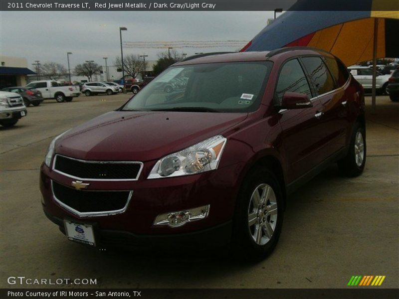 Red Jewel Metallic / Dark Gray/Light Gray 2011 Chevrolet Traverse LT