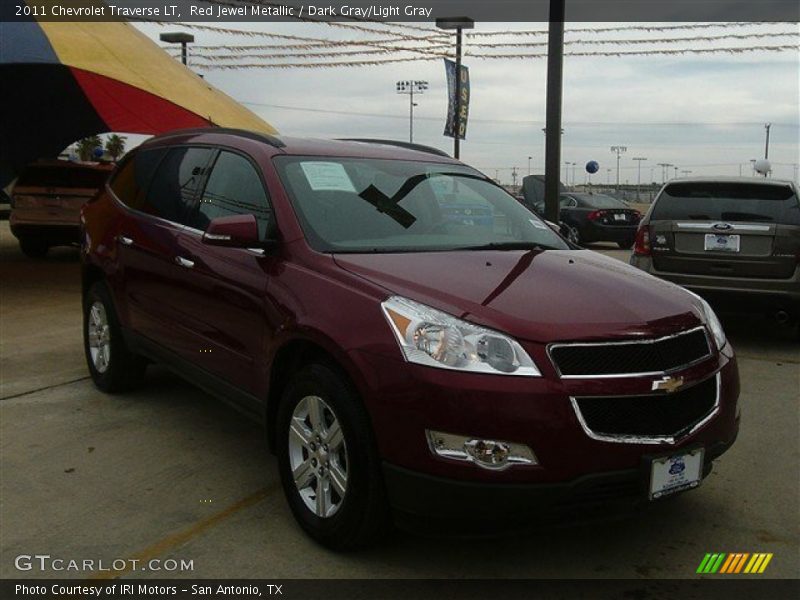 Red Jewel Metallic / Dark Gray/Light Gray 2011 Chevrolet Traverse LT