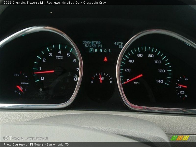 Red Jewel Metallic / Dark Gray/Light Gray 2011 Chevrolet Traverse LT