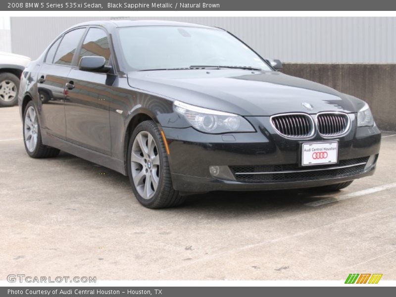 Black Sapphire Metallic / Natural Brown 2008 BMW 5 Series 535xi Sedan