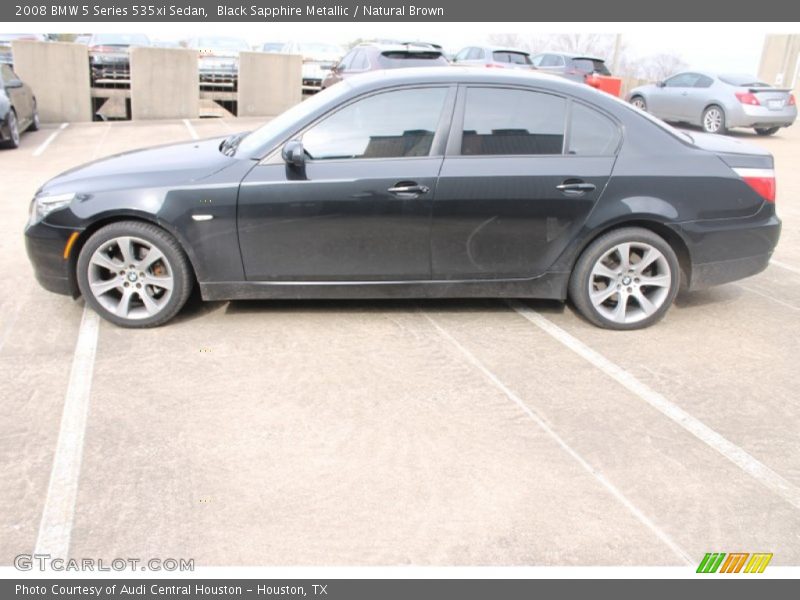 Black Sapphire Metallic / Natural Brown 2008 BMW 5 Series 535xi Sedan