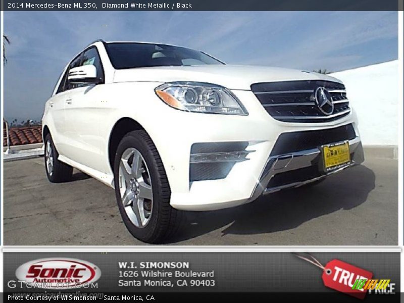 Diamond White Metallic / Black 2014 Mercedes-Benz ML 350