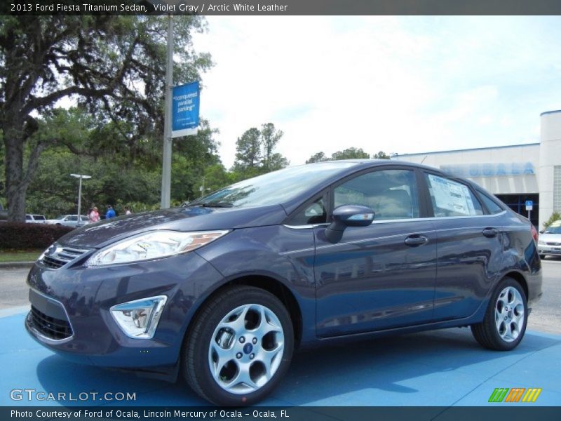 Violet Gray / Arctic White Leather 2013 Ford Fiesta Titanium Sedan