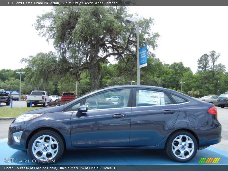 Violet Gray / Arctic White Leather 2013 Ford Fiesta Titanium Sedan