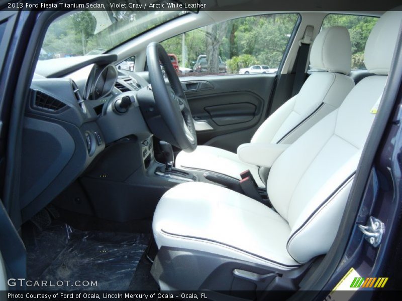 Violet Gray / Arctic White Leather 2013 Ford Fiesta Titanium Sedan