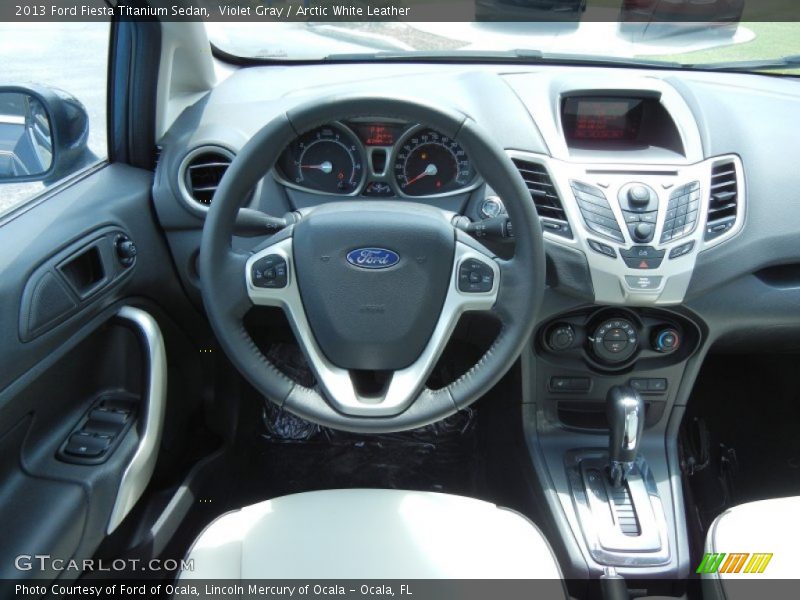 Violet Gray / Arctic White Leather 2013 Ford Fiesta Titanium Sedan