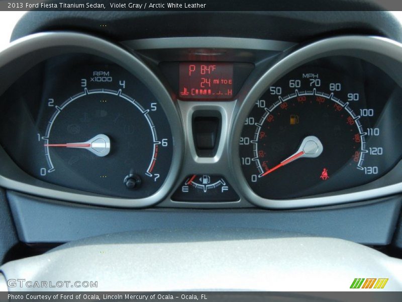 Violet Gray / Arctic White Leather 2013 Ford Fiesta Titanium Sedan
