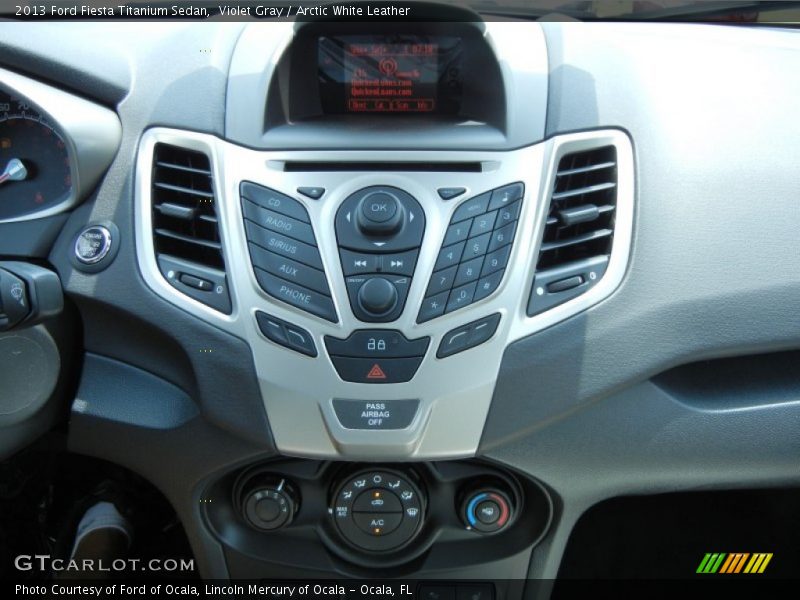 Violet Gray / Arctic White Leather 2013 Ford Fiesta Titanium Sedan