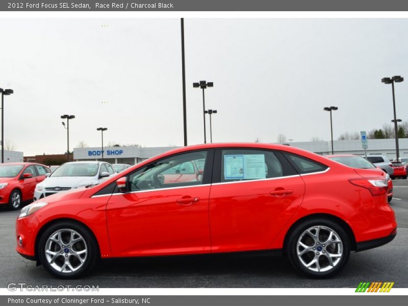 Race Red / Charcoal Black 2012 Ford Focus SEL Sedan