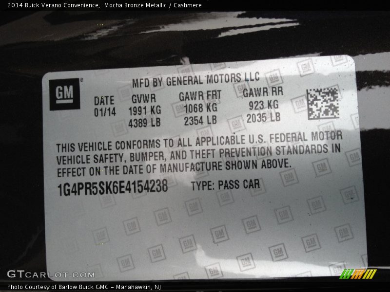 Mocha Bronze Metallic / Cashmere 2014 Buick Verano Convenience
