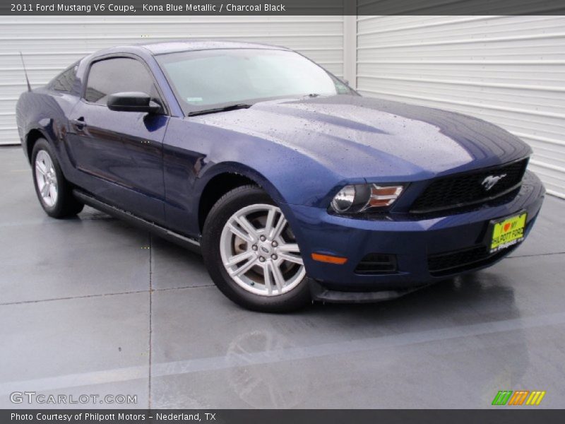 Kona Blue Metallic / Charcoal Black 2011 Ford Mustang V6 Coupe