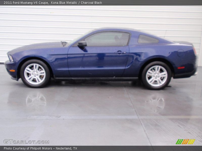 Kona Blue Metallic / Charcoal Black 2011 Ford Mustang V6 Coupe