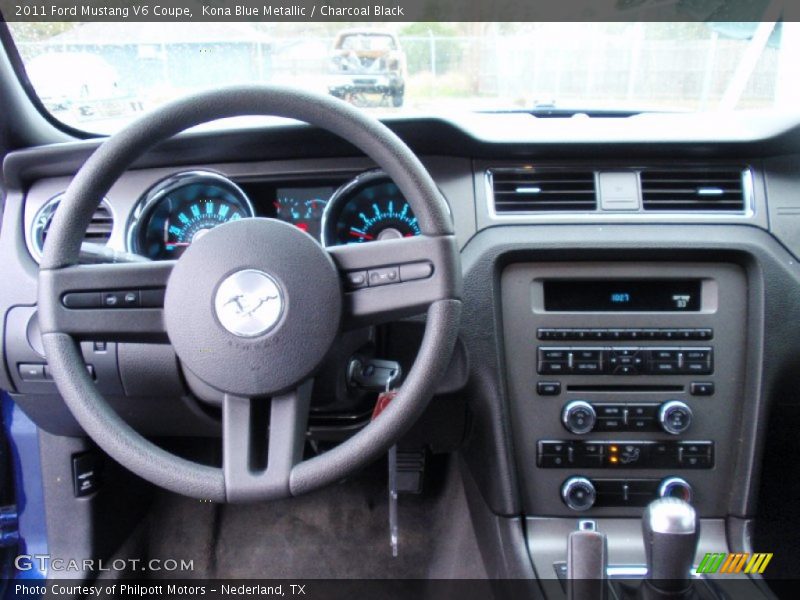 Kona Blue Metallic / Charcoal Black 2011 Ford Mustang V6 Coupe