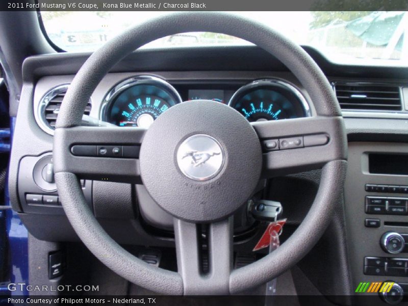 Kona Blue Metallic / Charcoal Black 2011 Ford Mustang V6 Coupe