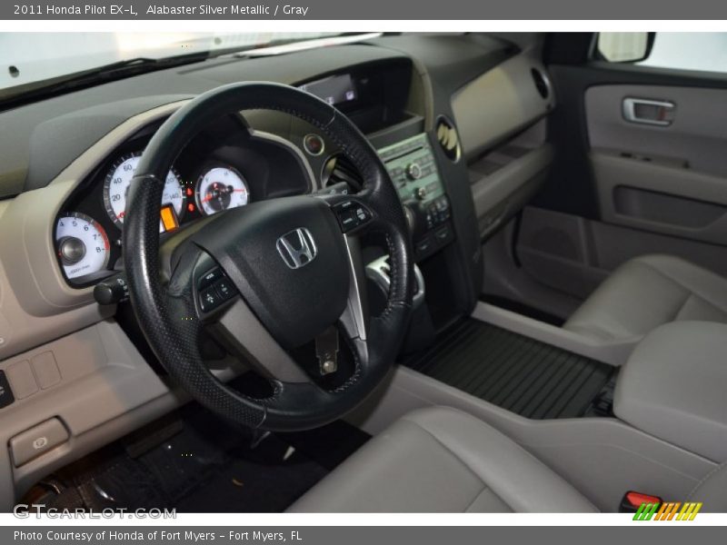 Alabaster Silver Metallic / Gray 2011 Honda Pilot EX-L