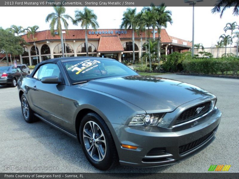 Sterling Gray Metallic / Stone 2013 Ford Mustang V6 Premium Convertible