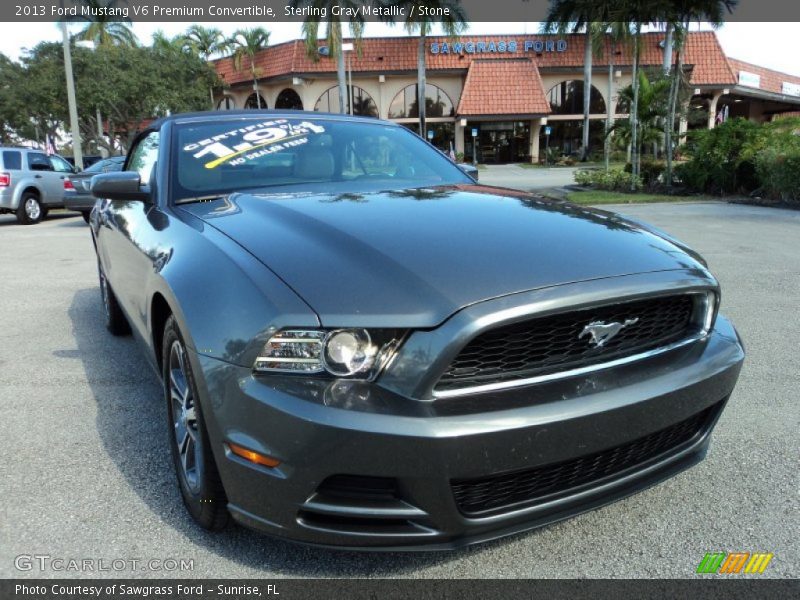 Sterling Gray Metallic / Stone 2013 Ford Mustang V6 Premium Convertible