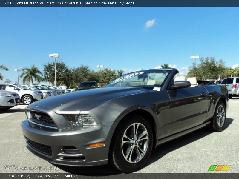 Sterling Gray Metallic / Stone 2013 Ford Mustang V6 Premium Convertible
