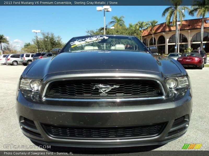 Sterling Gray Metallic / Stone 2013 Ford Mustang V6 Premium Convertible