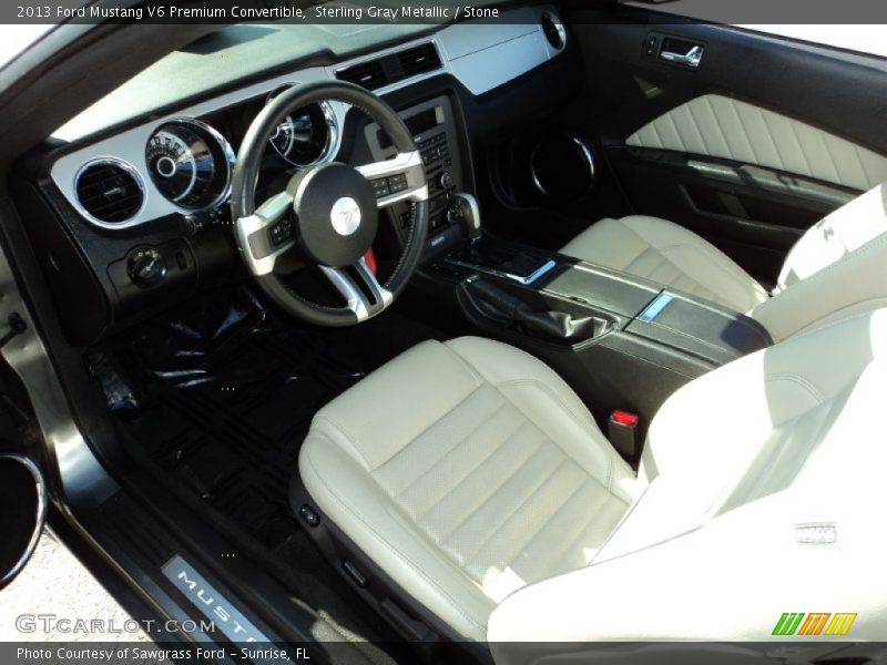 Sterling Gray Metallic / Stone 2013 Ford Mustang V6 Premium Convertible
