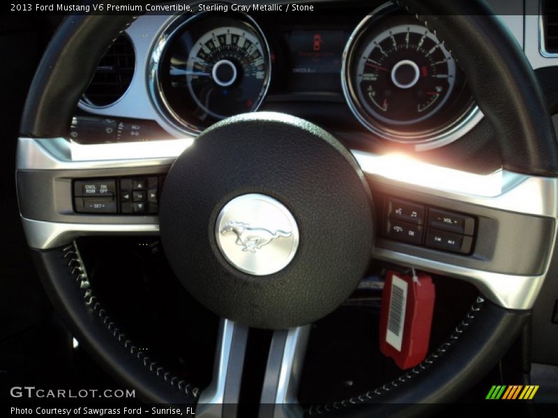 Sterling Gray Metallic / Stone 2013 Ford Mustang V6 Premium Convertible