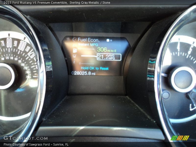 Sterling Gray Metallic / Stone 2013 Ford Mustang V6 Premium Convertible