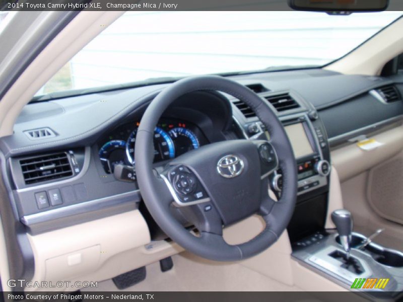 Champagne Mica / Ivory 2014 Toyota Camry Hybrid XLE
