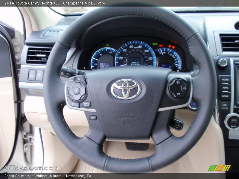 Champagne Mica / Ivory 2014 Toyota Camry Hybrid XLE